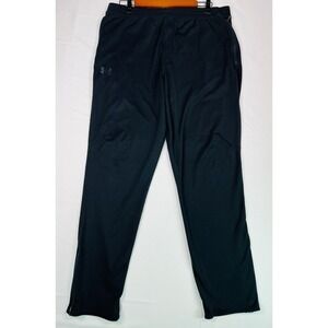 Under Armour Pants Mens XL Loose Track Warmup Zip Ankle Black Athletic